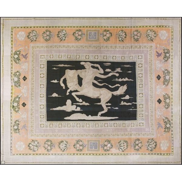 19th Century Bessarabian Carpet Depicting Centaur